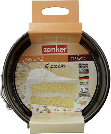 Форма для випічки Zenker Springform Ø 12 см MINI: кругла роз'ємна форма з антипригарним покриттям, сталь, чорна