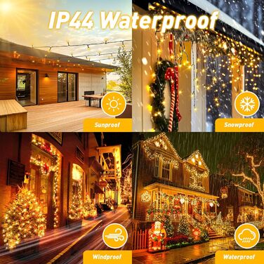 Гірлянда світлодіодна для прикраси ялинки та дому, 80м, 800 LED, вологостійка, з пультом, таймером, 8 режимів, тепле біле світло, для саду, вечірки, святкування Різдва