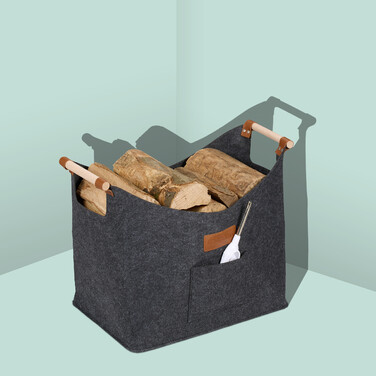 Relaxdays Felt Firewood Basket