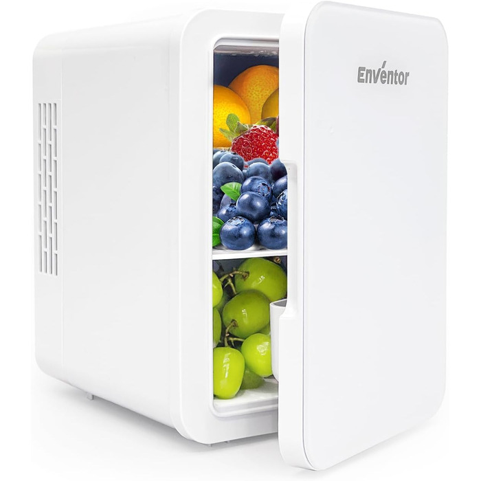 Mini холодильник Enventor 10L, 220V/12V: портативний холодильник/грілка для авто, подорожей, косметики, напоїв та їжі (білий)