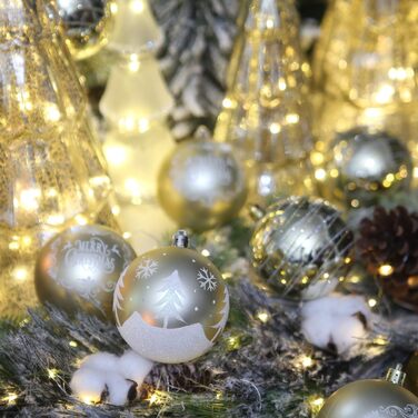 Декоративна куля на ялинку Sea Team з малюнком та блискучими прикрасами, набір (60 мм, 80 мм)