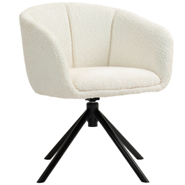 HOMCOM Armchair Lounge Chair with Armrests, 360° Swivel Function, Linen-Look, Swivel Chair with Metal Legs, for Living Room, Bedroom, Cream White | Aosom