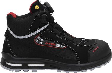 Робочі черевики ELTEN Sander XXT Pro BOA ESD S3S: текстильні, спортивні, з пластиковою захисною капами (легші за сталеві), чорні, 43 EU (для жінок та чоловіків)