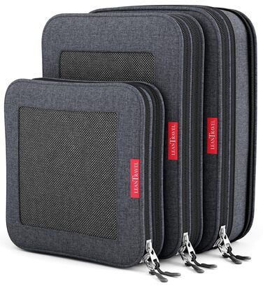 Органайзери для багажу LeanTravel (3 шт.) - комплект, чорний