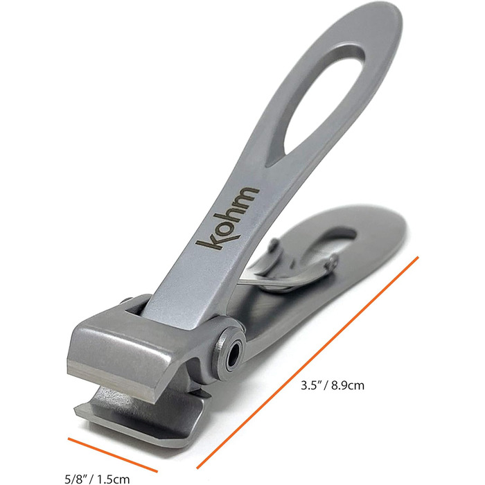 Кусачки для нігтів Kohm CP-220L прямі, 5 мм, для товстих нігтів, сріблясті