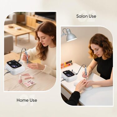 Електрична машинка для манікюру та педикюру з LCD-дисплеєм, 45000 об/хв, 56 шліфувальних стрічок, 11 свердл, USB-станція зарядки