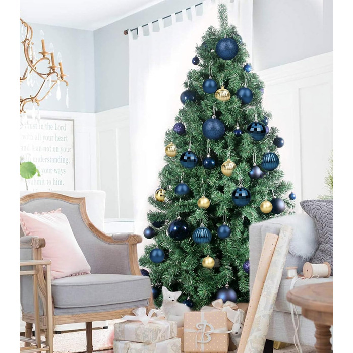 Прикраси для ялинки BLAZOR, 36 шт. 4см/6см, пластикові кулі, червоні, золоті, сині, срібні