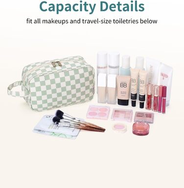 Чоловічий туалетний набір Narwey: водонепроникна косметичка для подорожей з багатьма відділеннями (чорний/рожевий у шаховому візерунку)