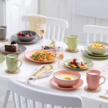 Сервіз Vancasso Serie Navia Teller, 32 елементи, на 8 осіб, сучасний дизайн, багатобарвний, набір 16 тарілок