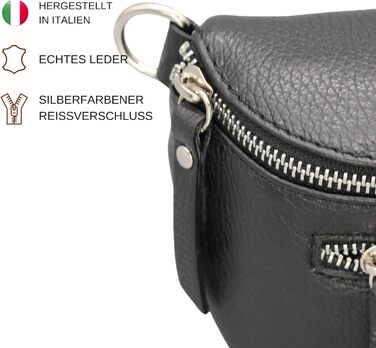 Жіноча сумка Brise Art Lucia з екошкіри, італійського виробництва: сумка через плече, поясна, 3 відділення (Чорний)