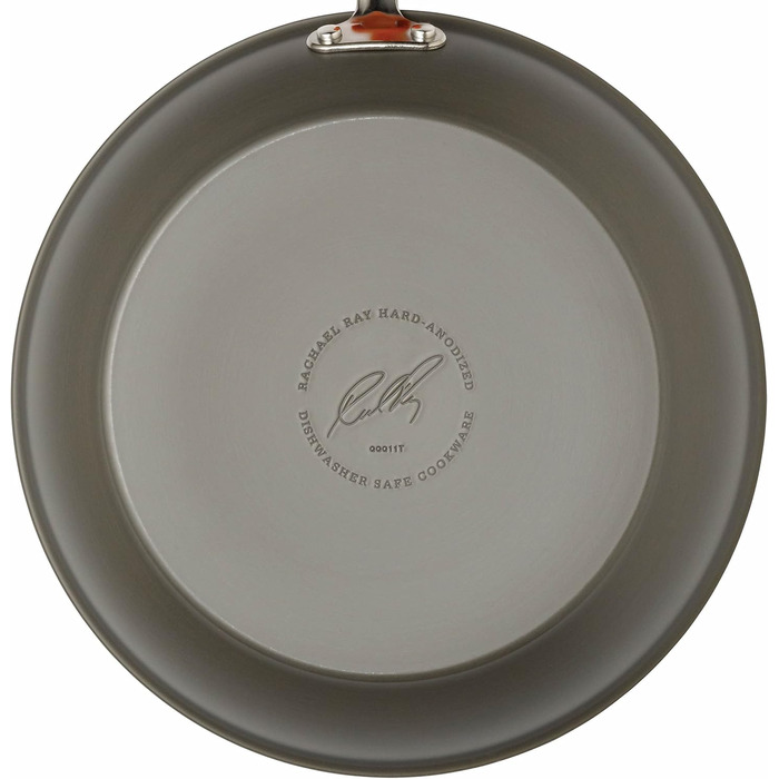 Набір посуду Rachael Ray Cucina, 12 предметів, з антипригарним покриттям, сірий з помаранчевими ручками