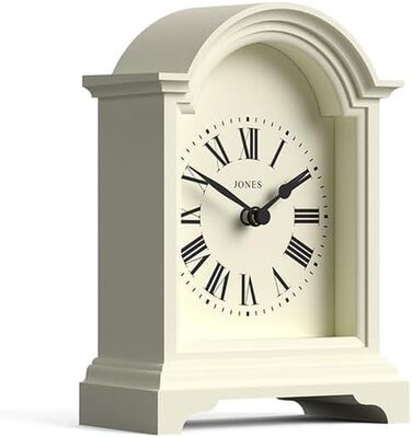 JONES CLOCKS® Bistro Table Clock | Classic Arch Design | White | Timeless style for desk, table, shelf, or nightstand