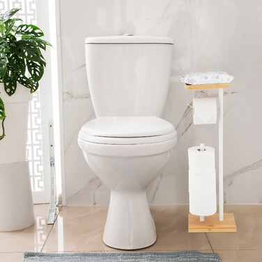 Relaxdays Toilet Paper Holder with Shelf