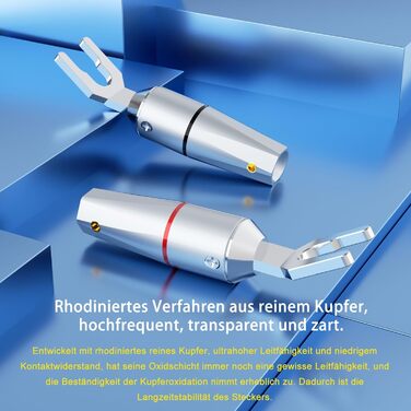 Комплект позолочених роз'ємів-лопаток Monosaudio SY1508G (8 шт), чиста мідь, подвійне гвинтове кріплення для кабелів 8-20AWG до 4мм, для акустик та підсилювачів (S902R Родіювання)