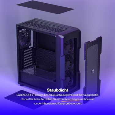Корпус для ПК Endorfy Regnum 400 Air ATX, загартоване скло, 4 вентилятори 120мм