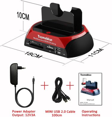 Док-станція Tccmebius TCC-S862-DE для HDD/SSD 2.5/3.5