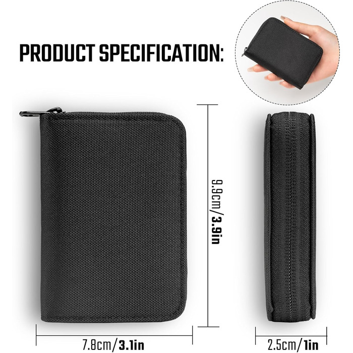 Тактичний гаманець TACTICAL_GEEK PC1 EDC, 11 відділень, нейлон, чорний, кредитні картки
