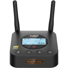 1Mii Bluetooth 5.1 Аудіо Адаптер з Низькою Затримкою aptX, 3D Surround для Підсилювача, Лаунспікерів, Оптичний/Коаксіальний/RCA AUX (B06Pro+ Medium)