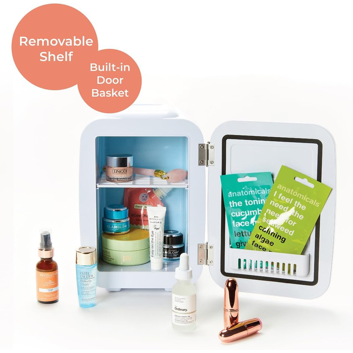 Mini-холодильник для догляду за шкірою Stylpro Mini Beauty - 4L. Ідеально для сироваток, кремів, масок та лаку для нігтів. Охолодження та нагрівання, тихий, компактний, екологічна упаковка.