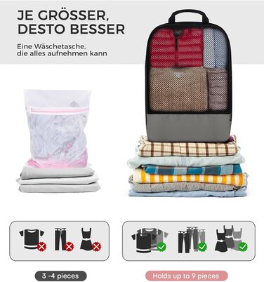 Набір кубиків для пакування багажу BAGLHER - Клінічний органайзер для подорожей, водонепроникні сумки (Сірий)