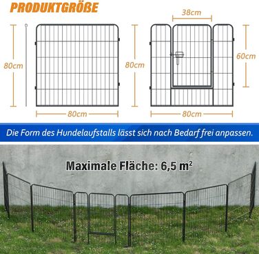 Клітка для собак та цуценят, вольєр для тварин, переносний загон для вигулу, металева іграшка-загон (12 шт.)