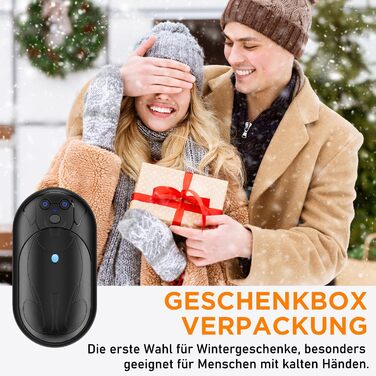 Електричний грієчка для рук, 2 шт., 6000 мАг, багаторазовий, 3 режими, 20 годин тепла, USB-зарядний, для активного відпочинку взимку, чорний