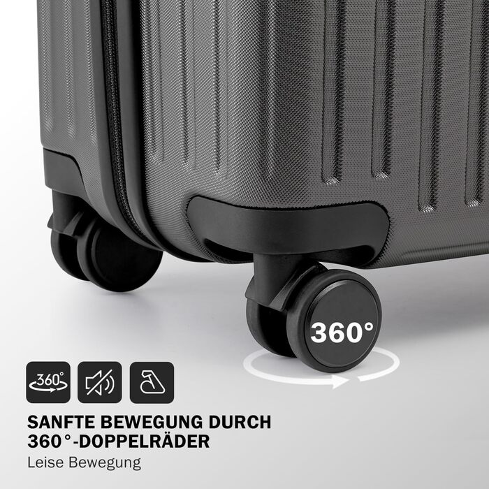 Валіза COOLIFE Koffer: Твердий корпус, ABS-матеріал, TSA-замок, телескопічна ручка, 4 колеса (темно-зелений, ручна поклажа)