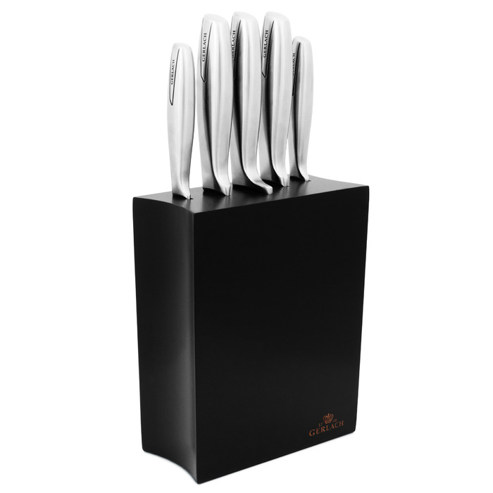 Набір ножів у підставці Gerlach Modern, 5 предметів, чорний блок