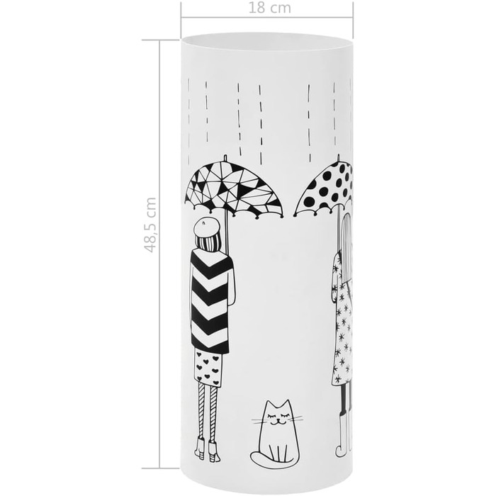 Підставка для парасольки жіночого дизайну, сталь, білий, від vidaXL