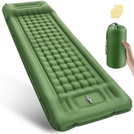 Саморозгортальний килимок Isomatte 12 см, з подушкою для кемпінгу, надувна повітряна матрацна, легкий, компактний, з насосом для відпочинку на природі, походів, намету, пляжу