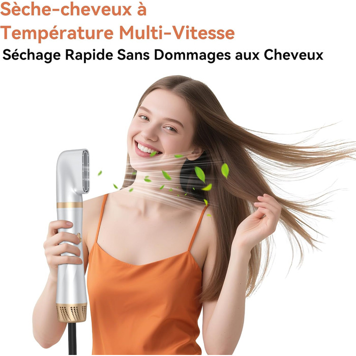 Air Styler: 5-в-1 Мультистайлер для волосся - фен-щітка, 800W, для об'єму, локонів, випрямлення та сушіння (Золотий)