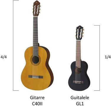 Гіталеле Yamaha GL1 з сумкою - гібрид гітари та укулеле, 70 см, 6 струн (нейлон/метал)