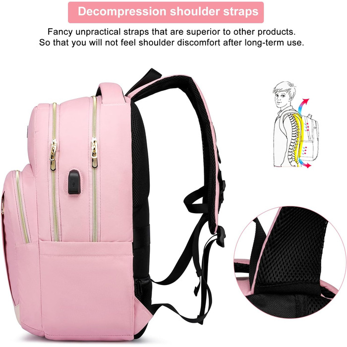 Рюкзак YIORMIOR для підлітка (хлопчик/дівчинка) з USB-портом, 35L, 15.6