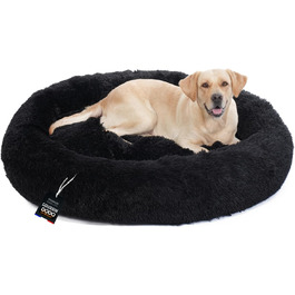 Dog Bed Medium-Sized Dogs [with washable cover] - Dog Basket, Cat Bed, Dog Sleeping Place & Furniture for Dogs, Long Dog Basket, Dog Bed, 80 cm Diameter (L 115 x W 115 x H 21 cm, Black)
