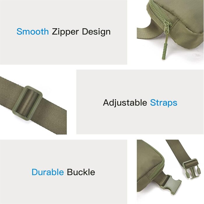 Сумка на пояс Telena для жінок та чоловіків, спортивна та повсякденна, сумка через плече, кросбоді, з регульованим ремінцем, бежева (A-grün)