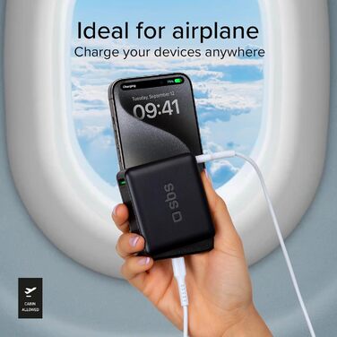 Power Bank SBS Slim 20000 mAh 100W з LCD-дисплеєм: зарядка для Apple, Samsung, MacBook, iPad, ноутбука, планшета, смартфона