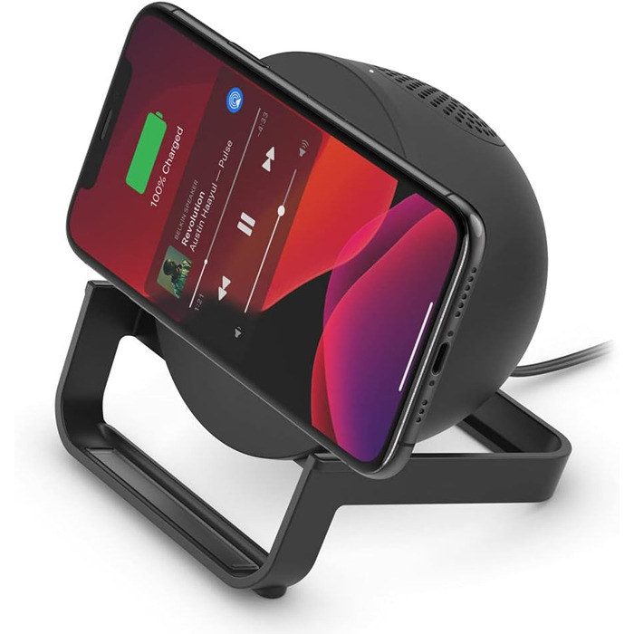 Belkin SoundForm Charge: Bluetooth-динамік з бездротовим зарядним пристроєм (Чорний)