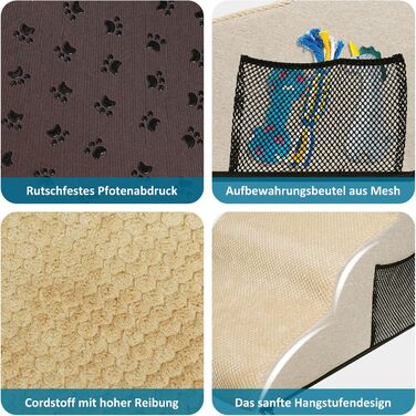 Сходинки для собак Zvonema: 3 сходинки, 60x40x40 см, водонепроникні, з неслизьким покриттям, для маленьких собак, бежеві