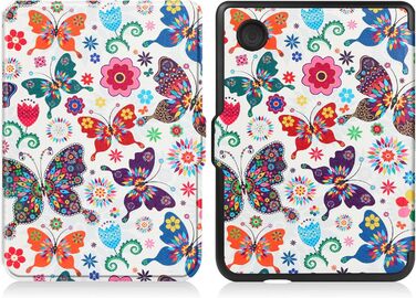 Чохол-книжка HGWALP Slim Shell для Tolino Shine 5/Shine Color/Shine 4 та Kobo Clara Colour/Clara BW/Clara 2E eReaders, з авто-ввімкненням/вимкненням (Butterfly)