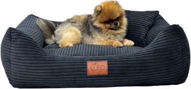 Крісло-ліжко для собак Leo4dog: зручне та миюче ліжко для собак маленьких, середніх та великих порід (чорний, S 67x52)