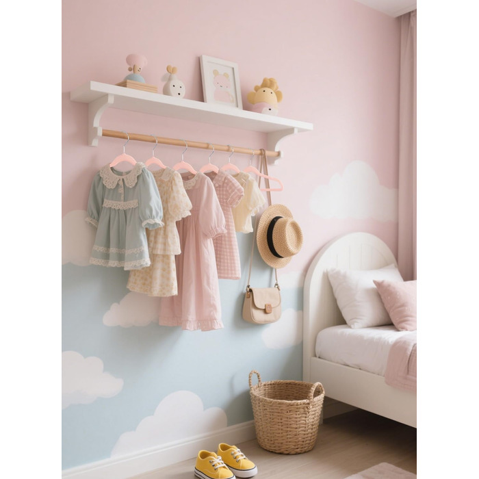 Дитячі вельветові вішалки ManGotree, 14 шт. Рожеві. Вішалки для одягу, плащів, костюмів, сорочок, штанів. 35 см, преміум-якість
