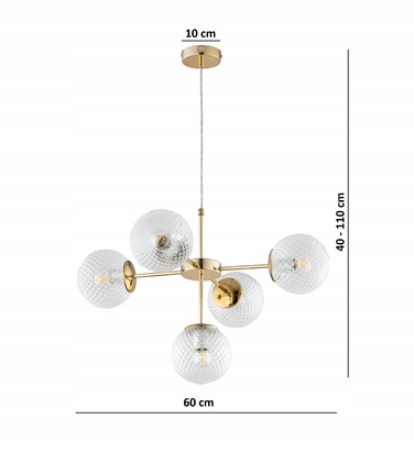 Підвісна люстра Elko-Lighting Stella — 5 точок освітлення, цоколь E27