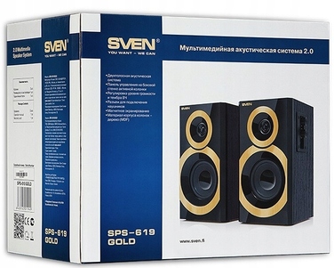 Комплект акустичних колонок 2.0 SVEN SPS-619 20 Вт, золотистий