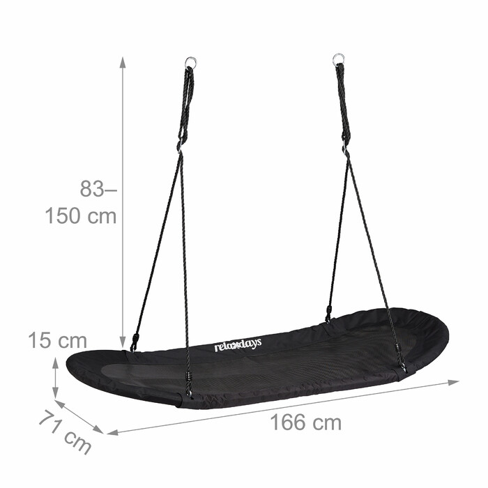 Relaxdays XXL Black Nest Swing