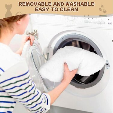 Ліжко-стіл для котів Homegroove, велике та економне, до 23 кг, м'яка гамак з штучного хутра для офісу та геймерів, знімне та пральне (біле)