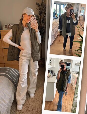 Зимова жилетка для жінок великого розміру, стегана, легка, з високим коміром, без рукавів, з утеплювачем, пуховик, куртка з кишенями, армійний зелений XL