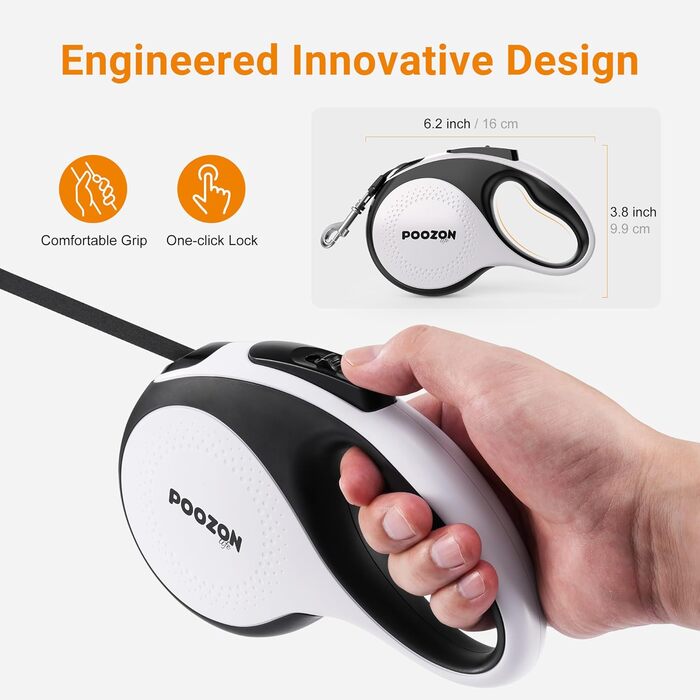 Рулетка для собак, 3 м, нейлон, 360°, без спутанню, до 15 кг, міцна, з блокуванням, для прогулянок