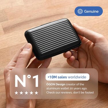 Картахолдер ÖGON -DESIGNS Smart Case Stockholm V1 (Чорний) з RFID захистом, алюміній