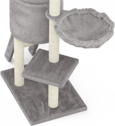 Дряпак для котів Beltom® Kratzbaum 140 см, ігровий комплекс, сірий