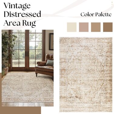 Килим миючий, штучна вовна, для дому, спальня, під ліжко, їдальня, під стіл, світло-бежевий, 244 x 305 см, прямокутний